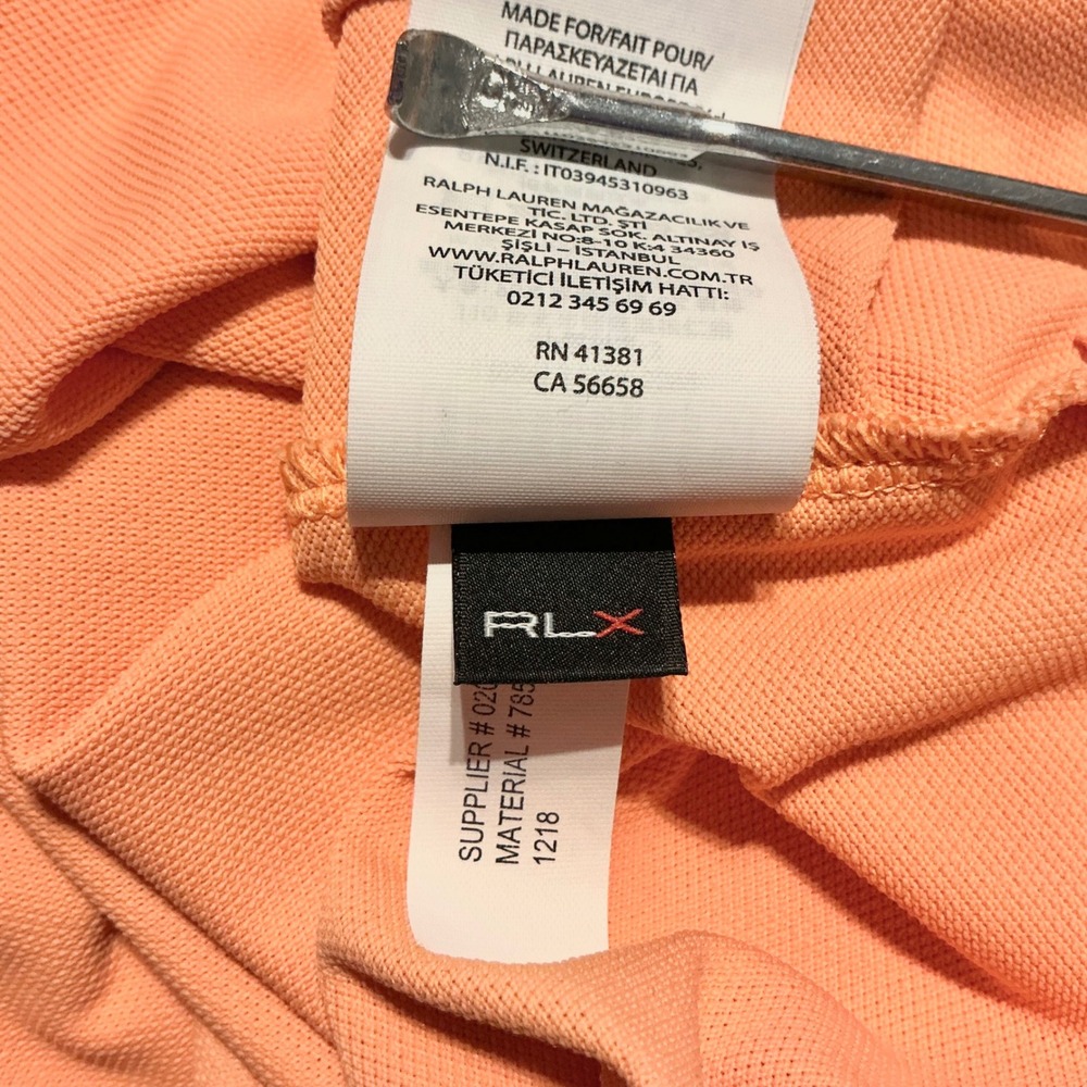 RLX Ralph Lauren Men's XXL Orange Wicking Performance Golf Polo Shirt Pocket - Picture 4 of 8